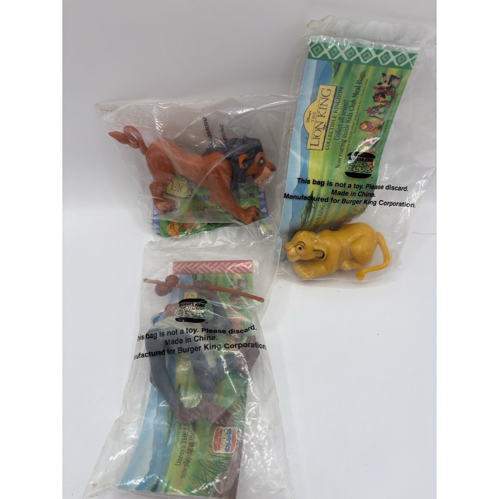 The Lion King Burger King Kids Club Meal Toys Scar Simba Rafiki New